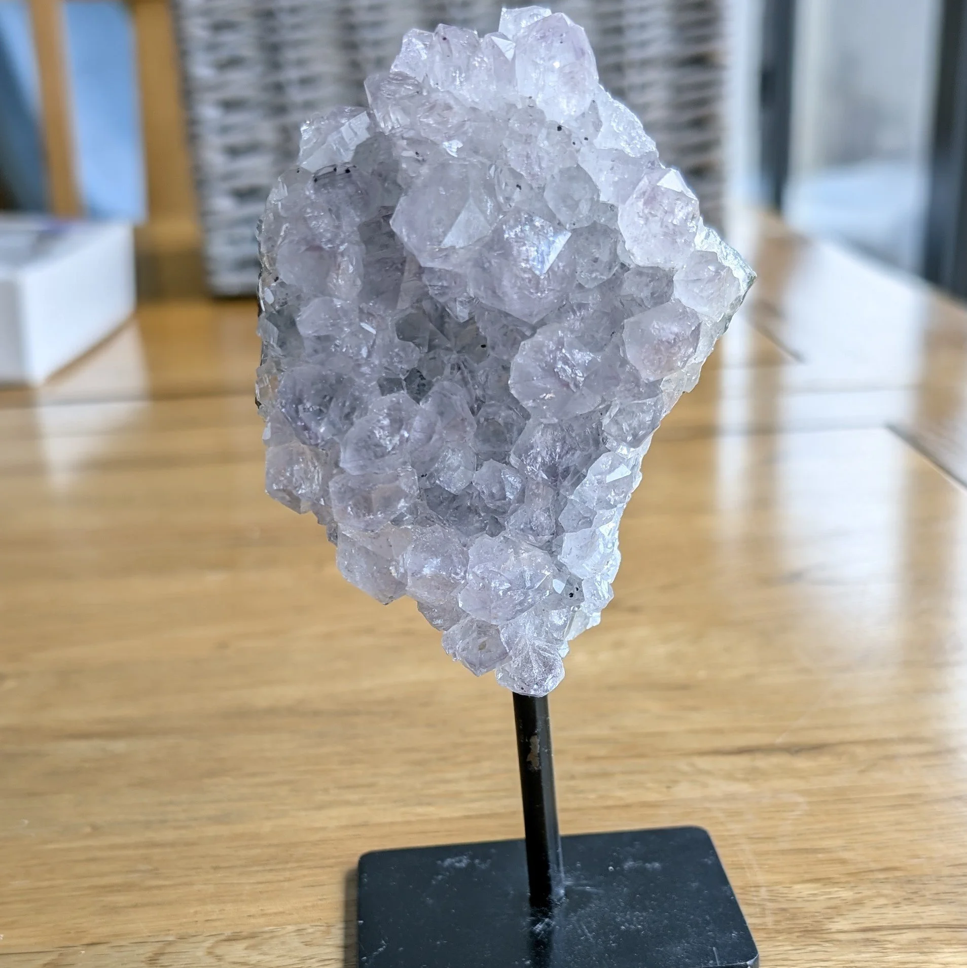 Amethyst Cluster on Metal Stand