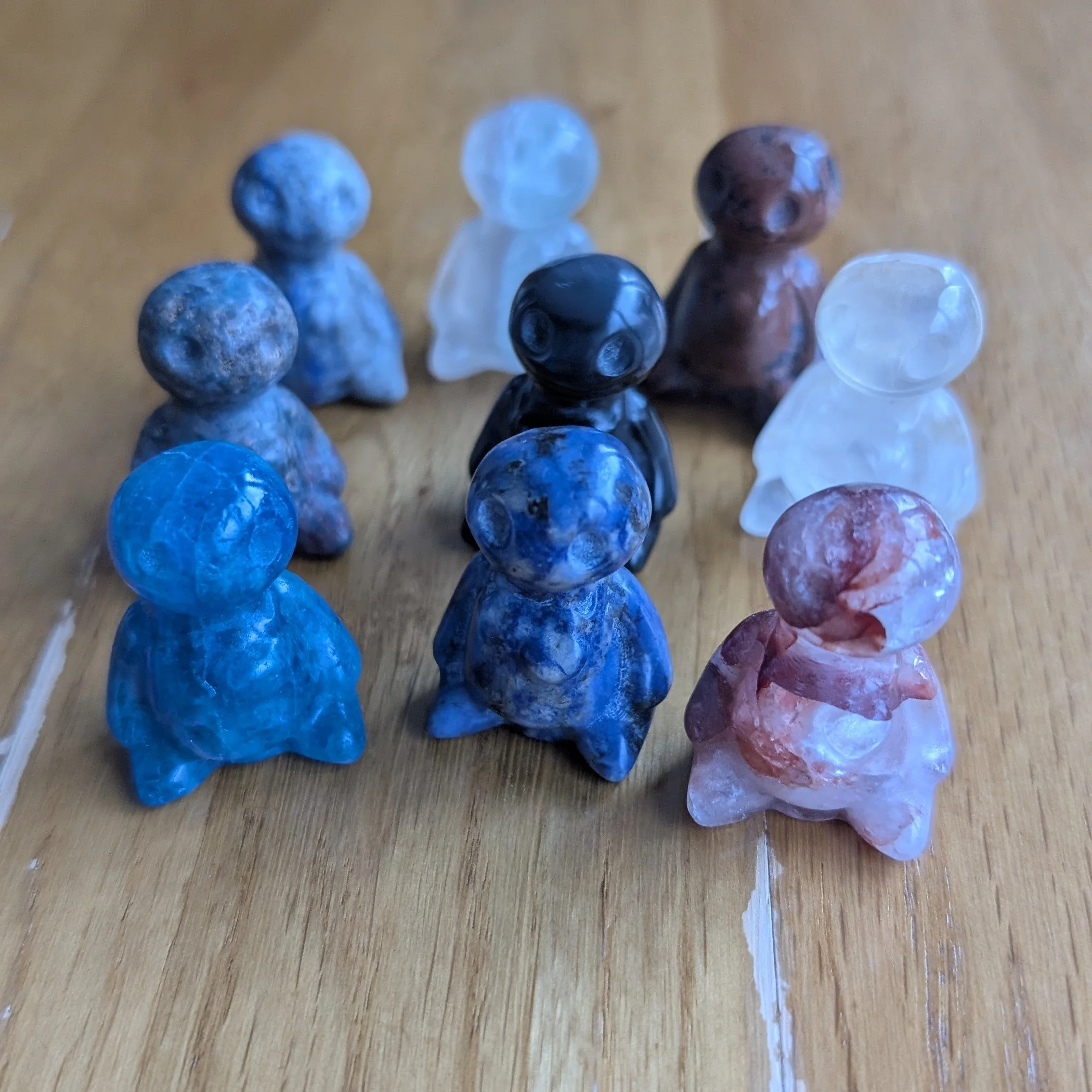 Gemstone Alien Carvings