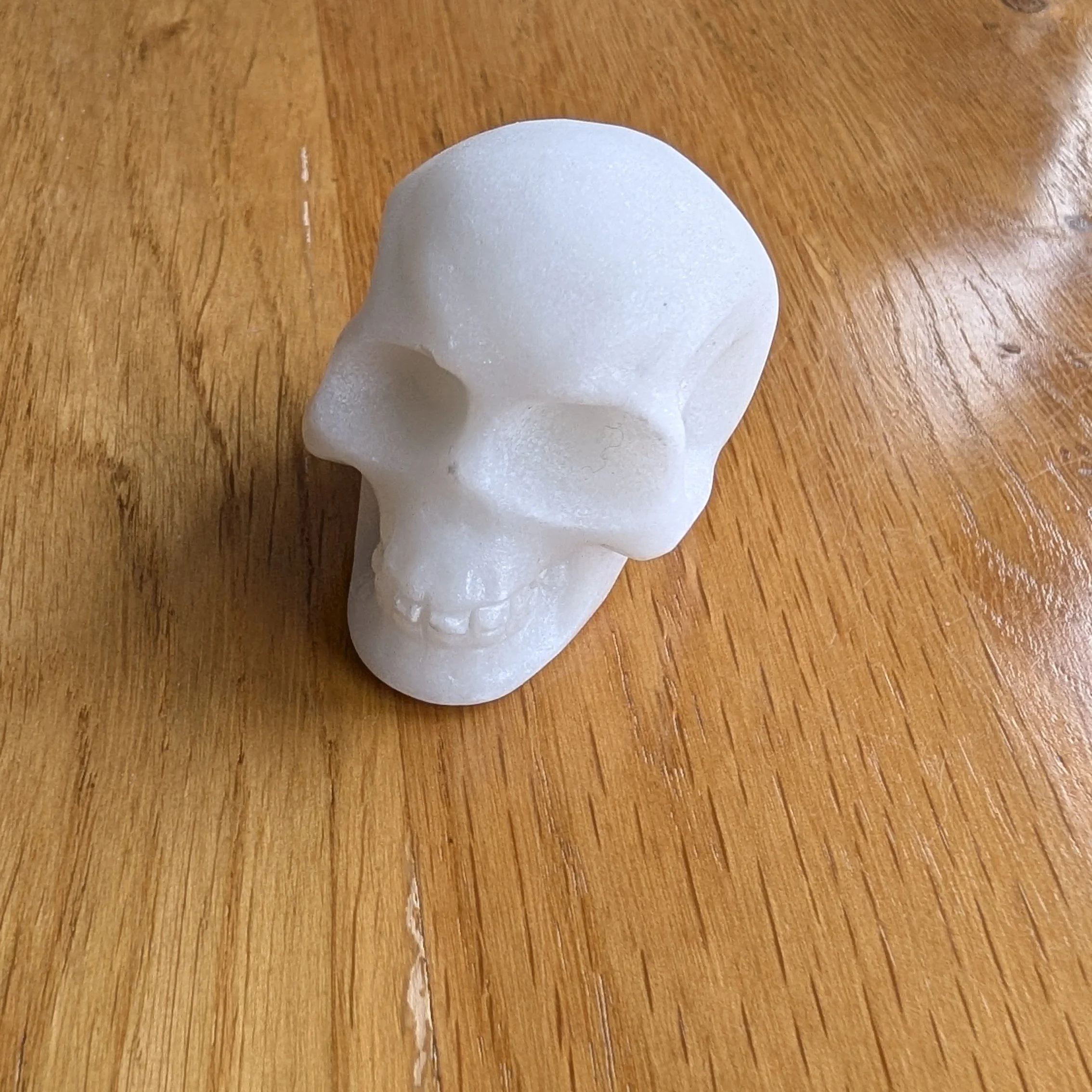 White Calcite Gemstone Skull