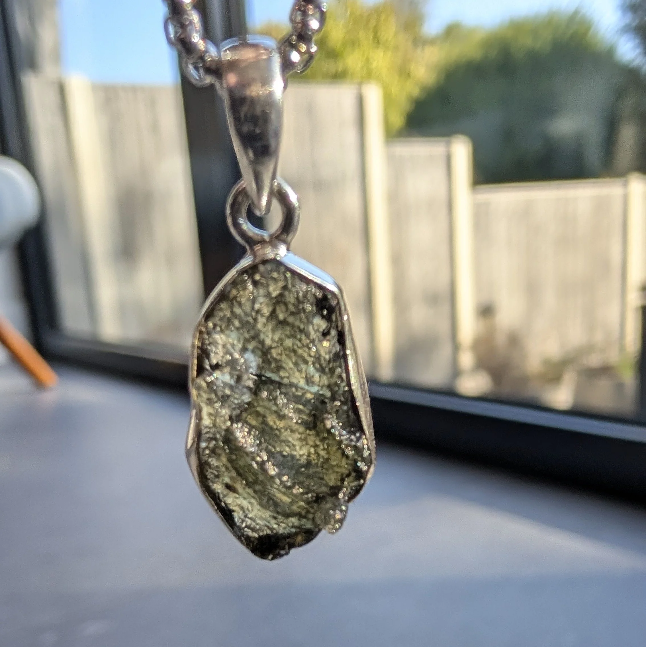 Sterling Silver Moldavite Pendant