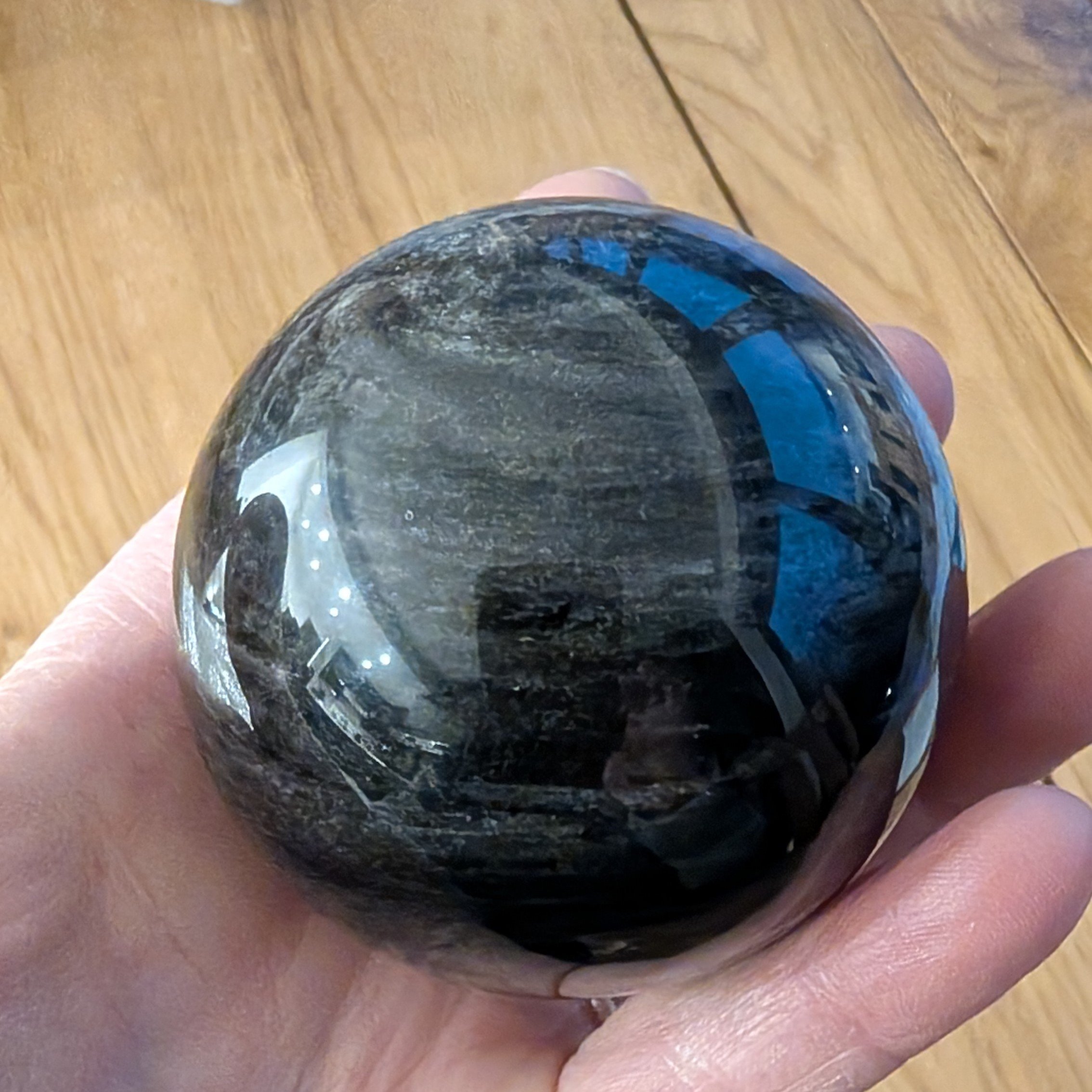Silver Obsidian Sphere