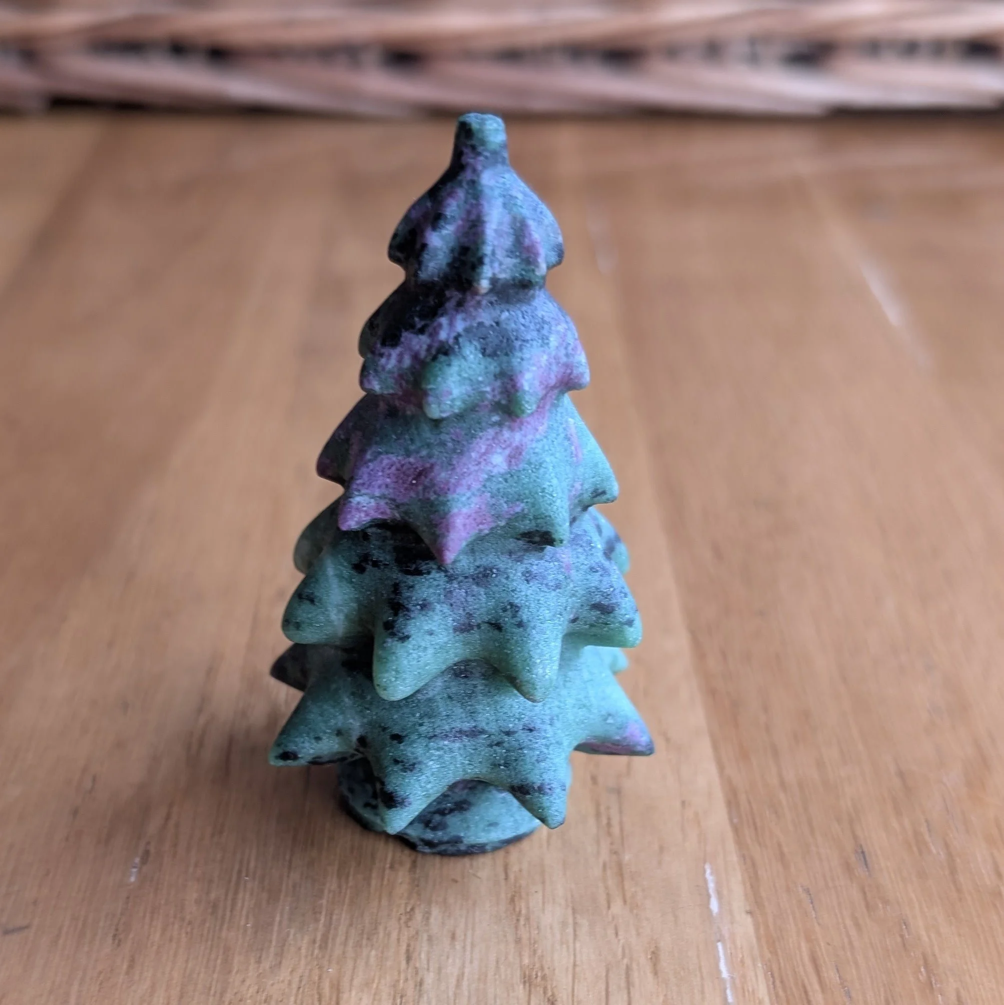Ruby Zoisite Christmas Tree Carving