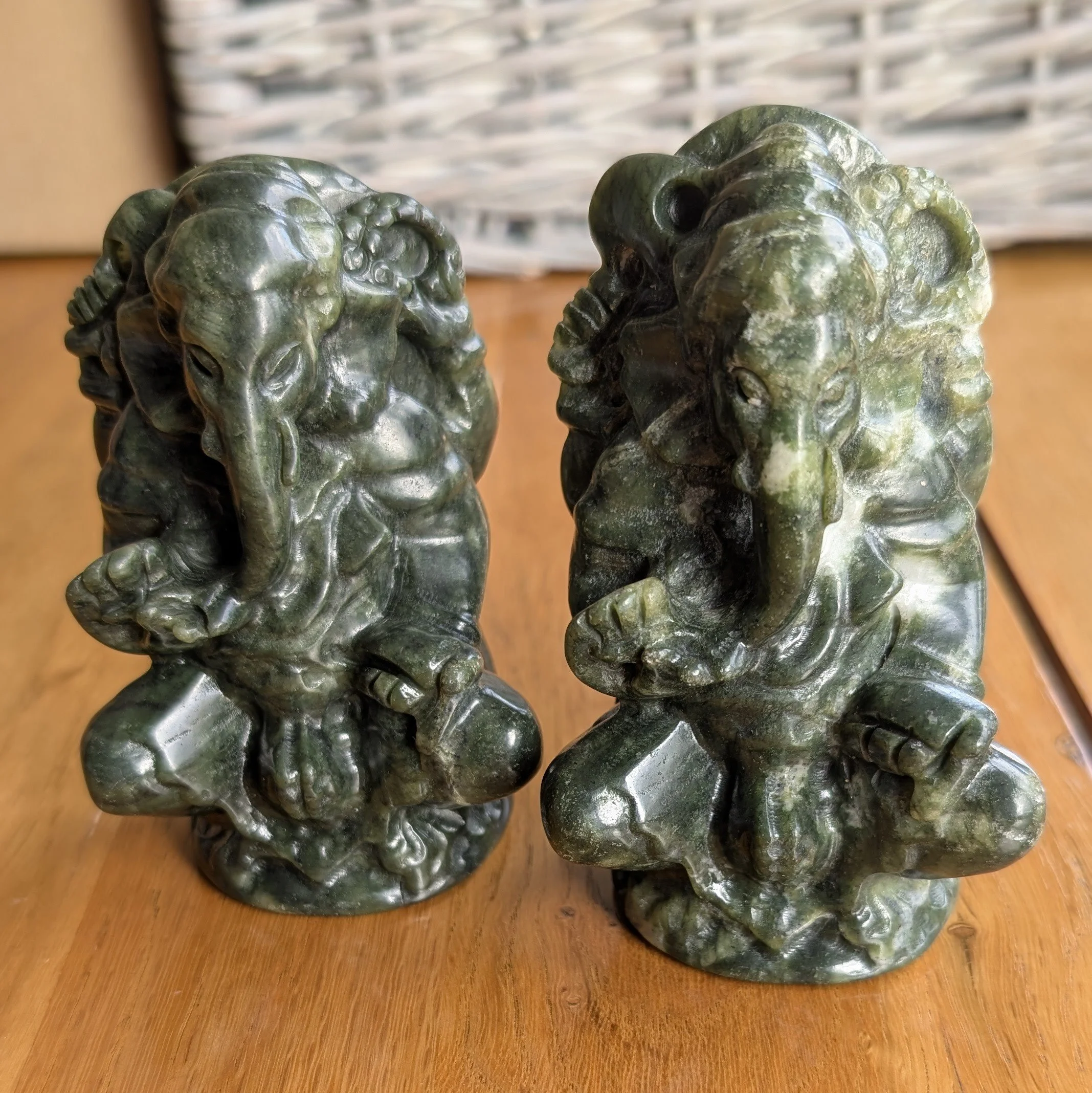 Green Jade Ganeshas