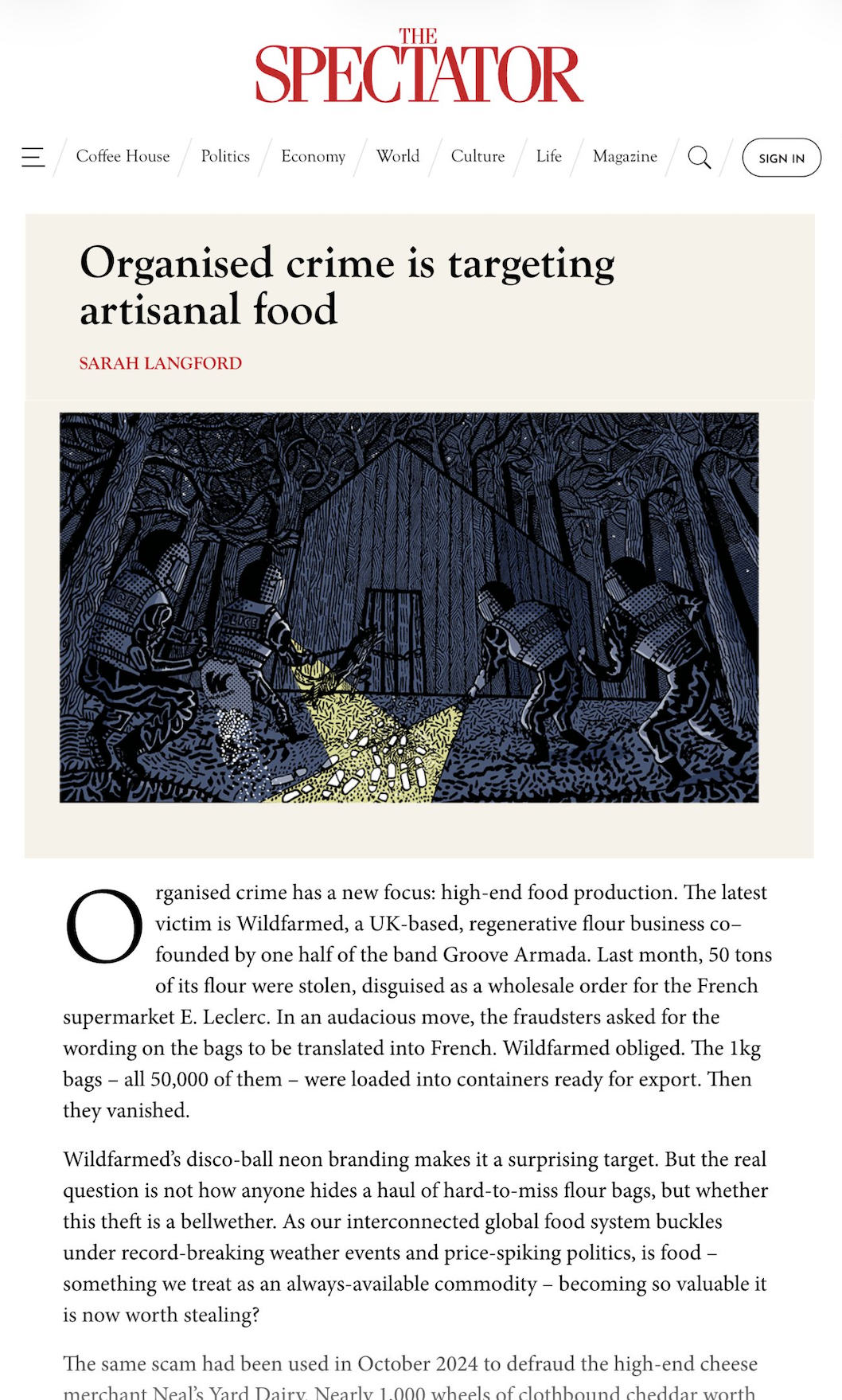 The Spectator - 'Organised crime is targeting artisanal food'