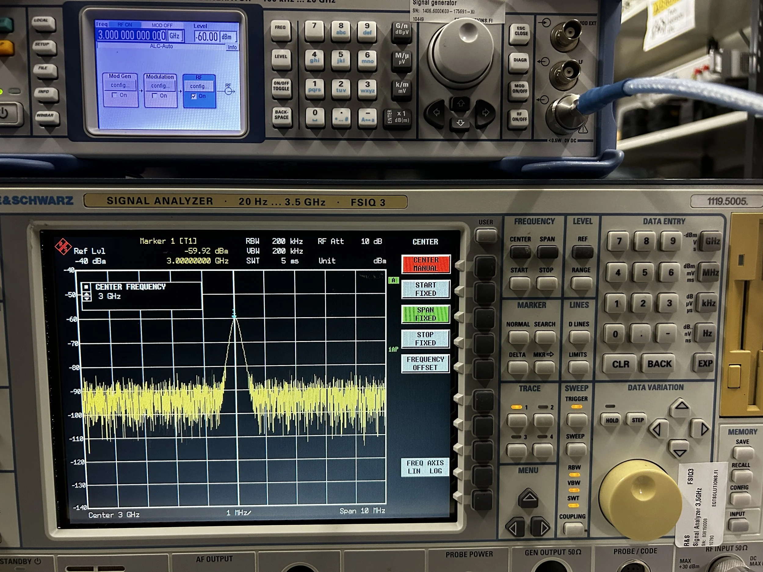 Rohde & Schwarz FSIQ3, Signal Analyzer, 20 Hz- 3,5 GHz, OPT: B4, B5, B7