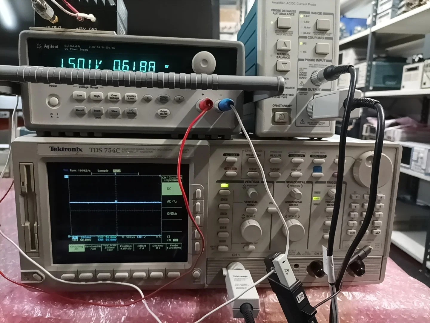 Tektronix TCPA300 Amplifier, AC/DC Current Probe with TCP312 Current probe and 012-1605-01 Interface Cable #