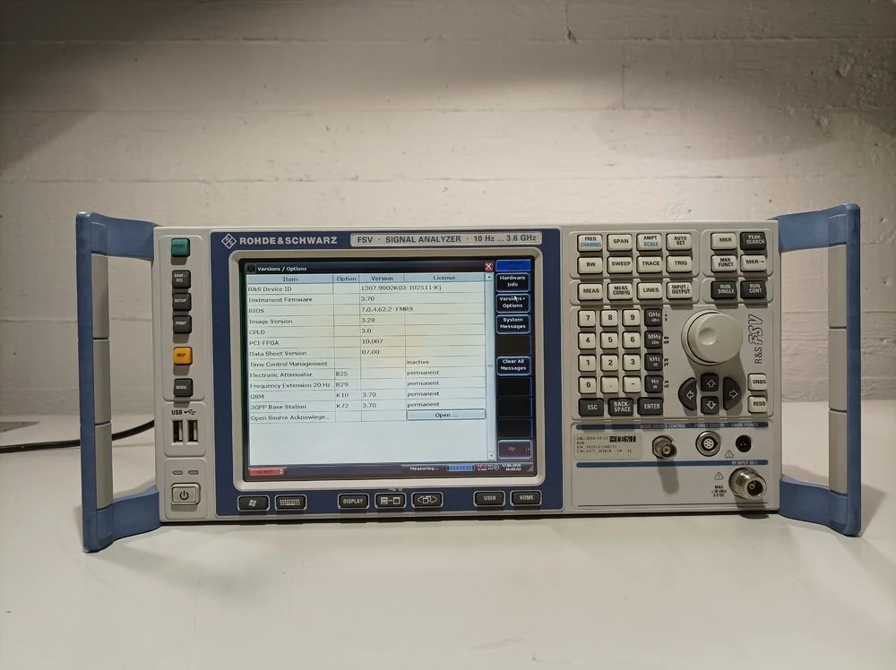 Rohde & Schwarz FSV3, Signal Analyzer, 10Hz-3.6GHz, OPT: B25, B29, K10, K72, 102511-Kj #