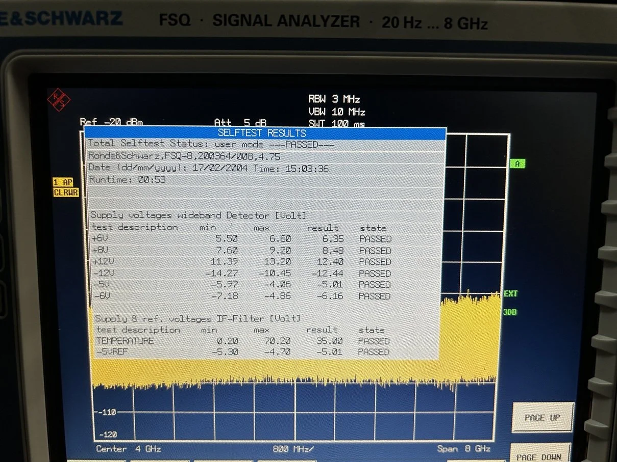 Rohde & Schwarz FSQ8, Signal Analyzer, 20Hz-8GHz, Loaded with Options, SN: 200364 #