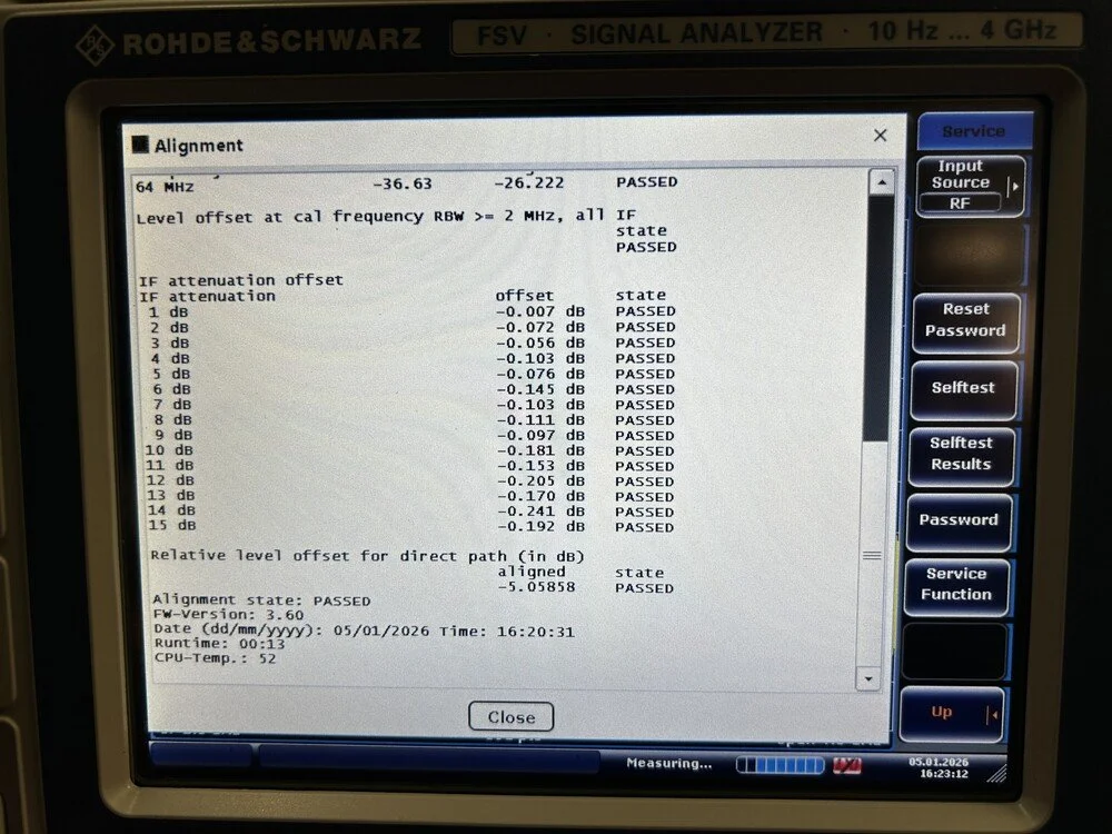 Rohde & Schwarz FSV4, Signal Analyzer, 10 Hz-4 GHz, OPT: B25, B29, K10, K72 #