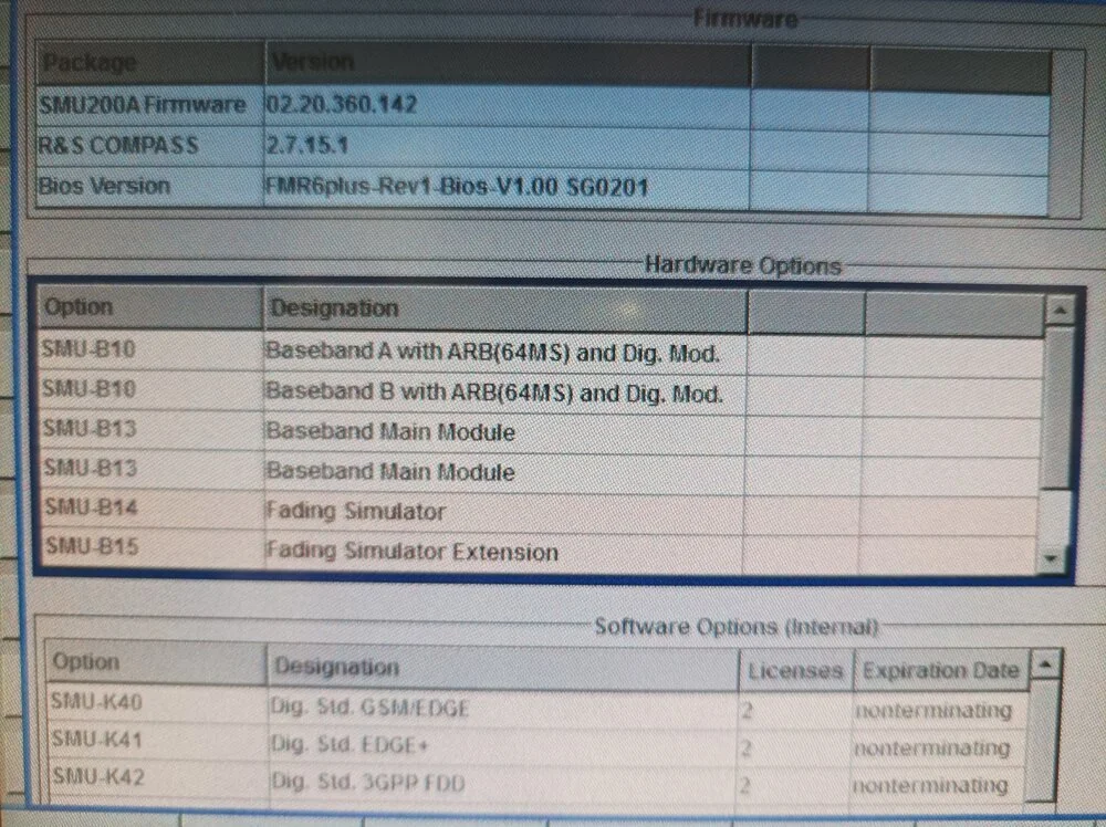 Rohde & Schwarz SMU200A, Vector Signal Generator, 100kHz-3GHz, Loaded with Options #