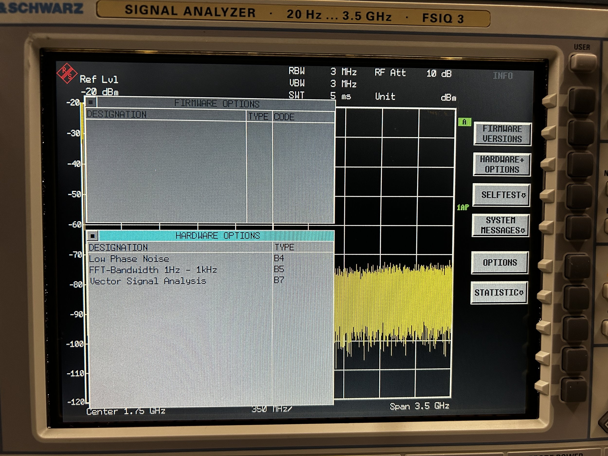 Rohde & Schwarz FSIQ3, Signal Analyzer, 20 Hz- 3,5 GHz, OPT: B4, B5, B7