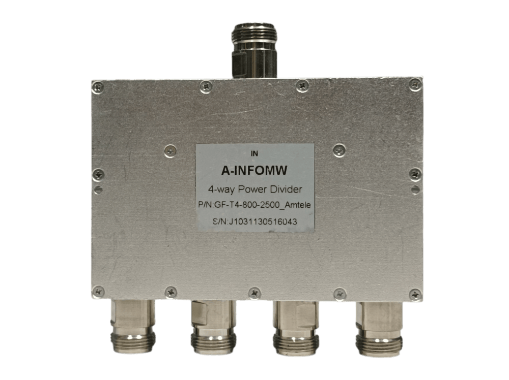 A-INFOMW, 4-WAY POWER DIVIDER, P/N: GF-T4-800-2500_Amtele