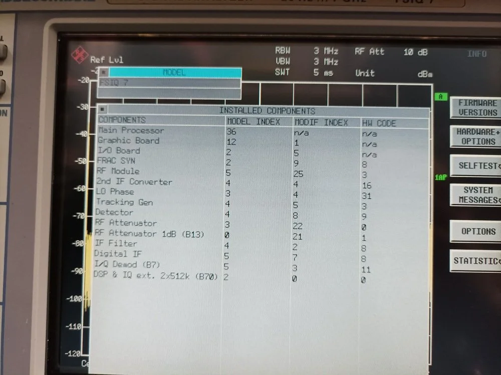 Rohde & Schwarz FSIQ 7, Signal Analyzer, 20Hz-7GHz, Options K72