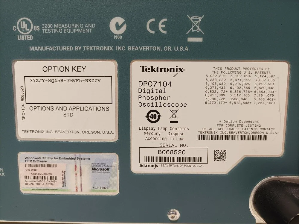 Tektronix DPO7104, Digital Phosphor Oscilloscope, 1 GHz , w/OPT #