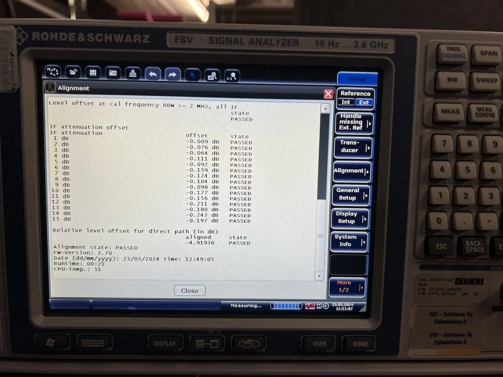 Rohde & Schwarz FSV3, Signal Analyzer, 10Hz-3.6GHz, OPT: B25, B29, K10, K72, 102511-Kj #