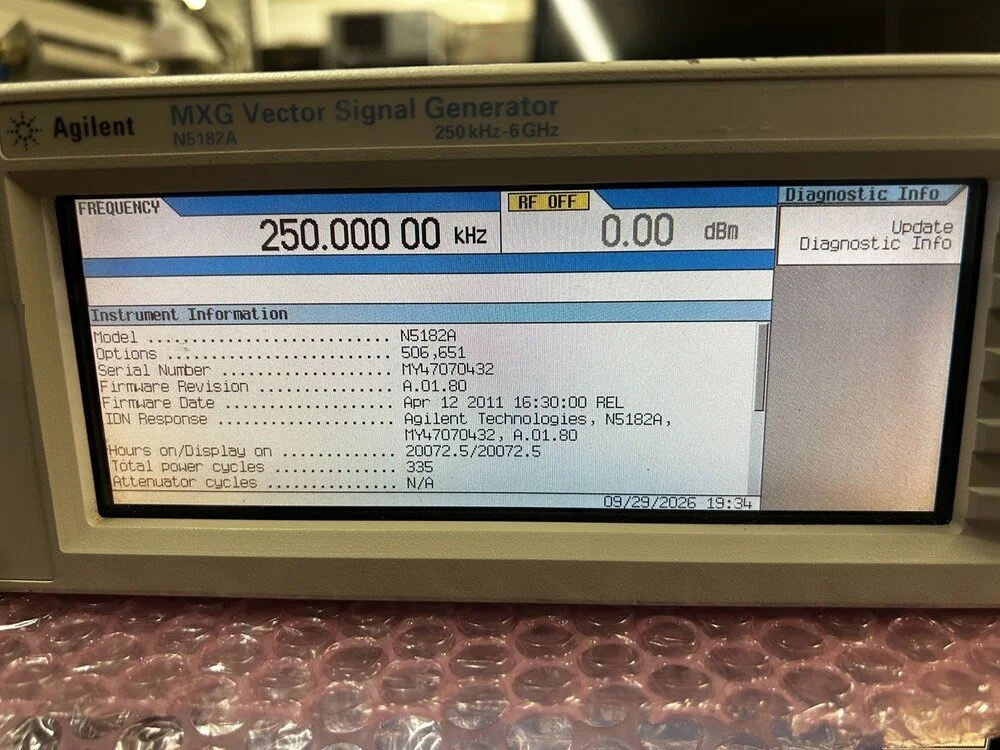 Agilent N5182A, MXG Vector Signal Generator, 250kHz -6GHz #