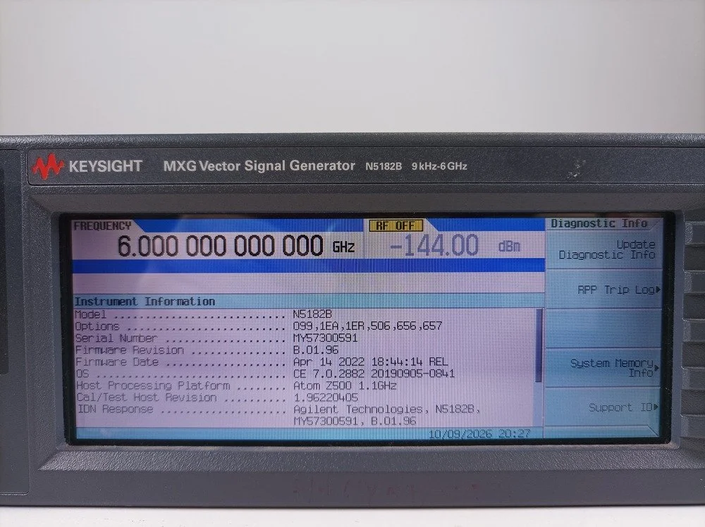Keysight N5182B, MXG Vector Signal Generator, 9 kHz-6 GHz, loaded with options, OEM Cal. 10/2026 #