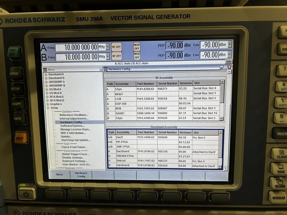 Rohde & Schwarz SMU200A, Vector Signal Generator, 100kHz-3GHz, with Options #