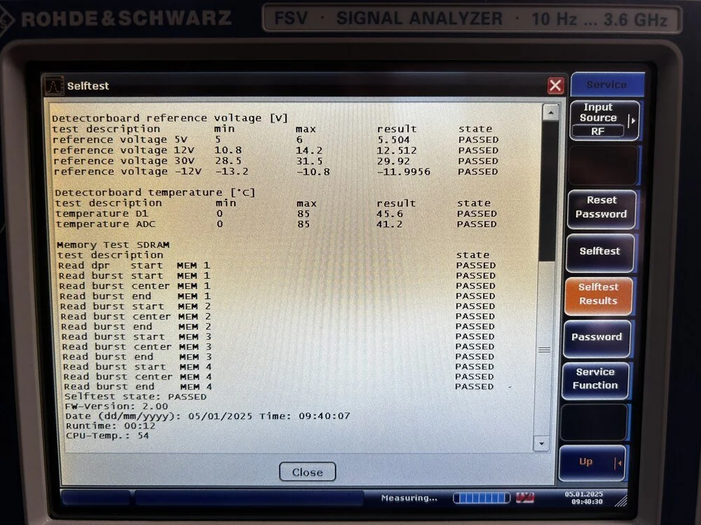 Rohde & Schwarz FSV3, Signal Analyzer, 10 Hz-3.6 GHz, OPT: B25, B29, K10, K72 #