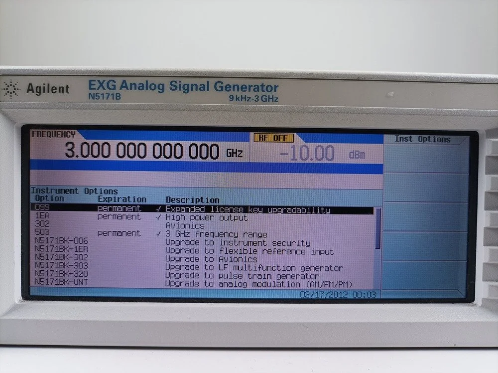 Keysight N5171B EXG Analog Signal Generator, 3GHz, 099, 1EA, 503, CAL 10/2026 #