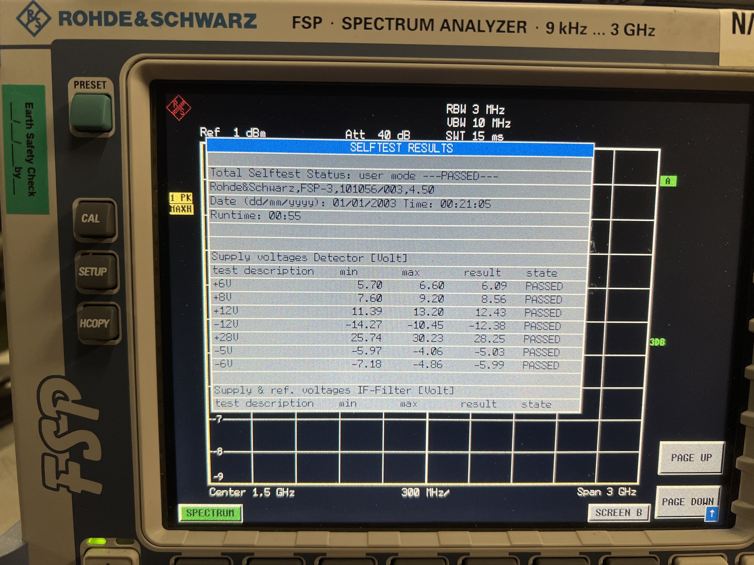 Rohde & Schwarz FSP 3 Spectrum Analyzer, 9kHz-3GHz, Ser. 101056 #