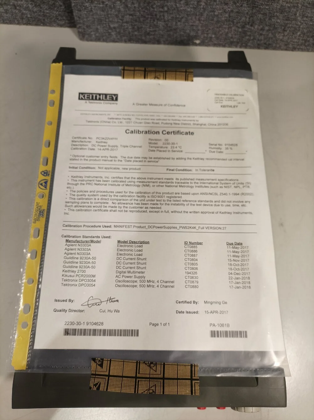 Keithley 2230-30-1, Triple Channel DC Power Supply, 30V/6V, 1.5A/5A, 120W #