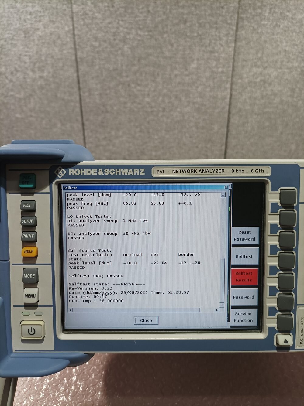 Rohde & Schwarz ZVL6, Vector Network Analyzer, 9 kHz - 6 GHz #