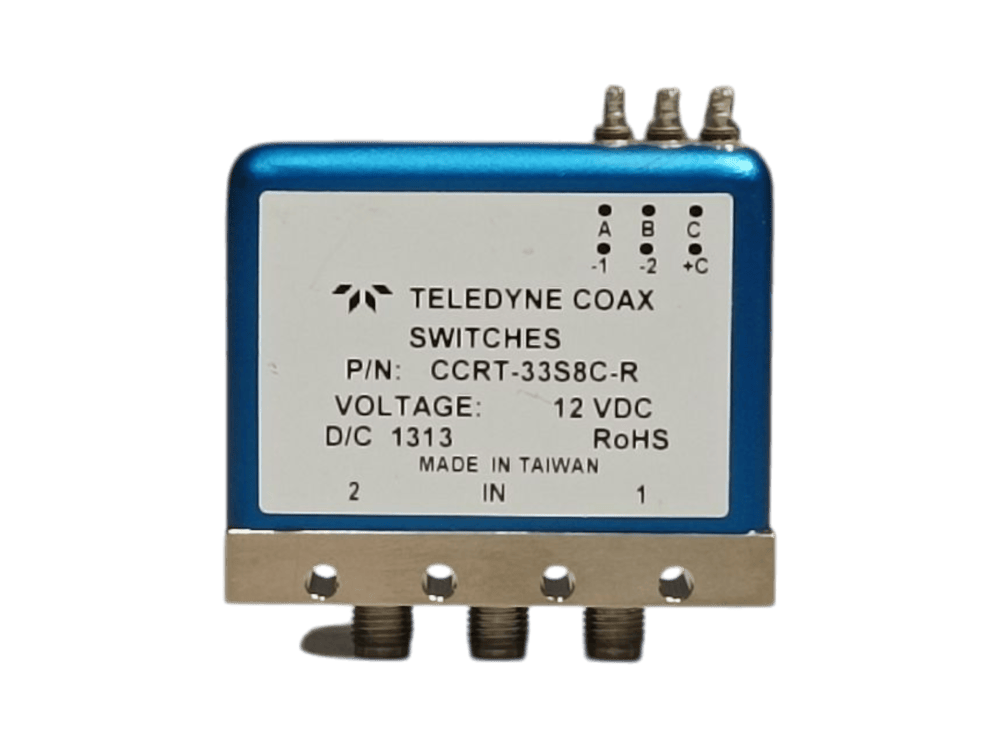 Teledyne CCRT-33S8C-R, Coax Switch, 12 VDC, D/C 1313 #