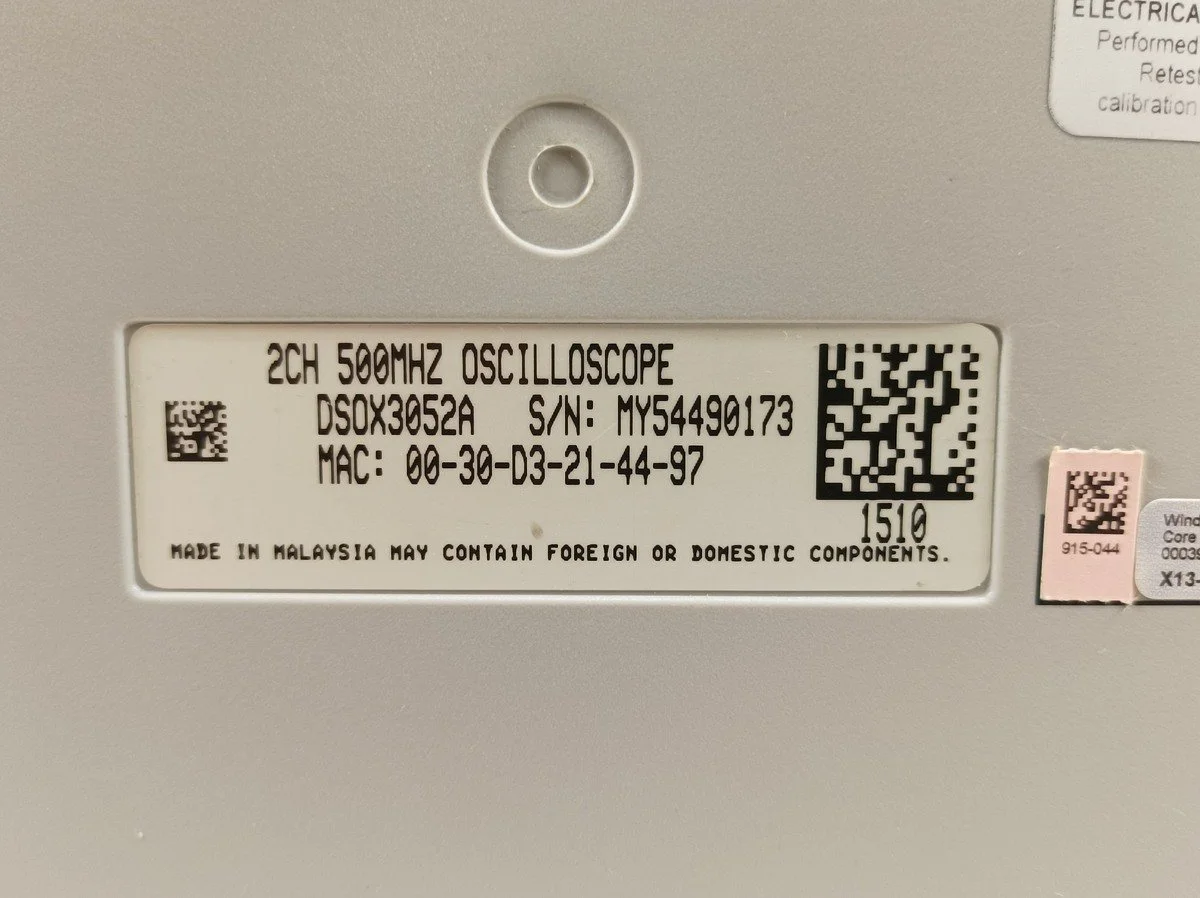 Agilent DSO-X 3052A, Digital Storage Oscilloscope, 2 Ch, 500 MHz, 4 GSa/s #