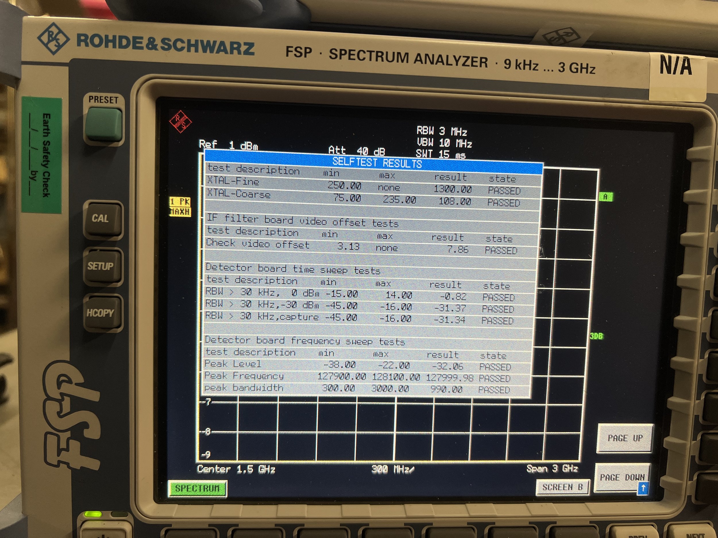 Rohde & Schwarz FSP 3 Spectrum Analyzer, 9kHz-3GHz, Ser. 101056 #