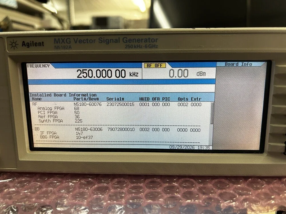 Agilent N5182A, MXG Vector Signal Generator, 250kHz -6GHz #