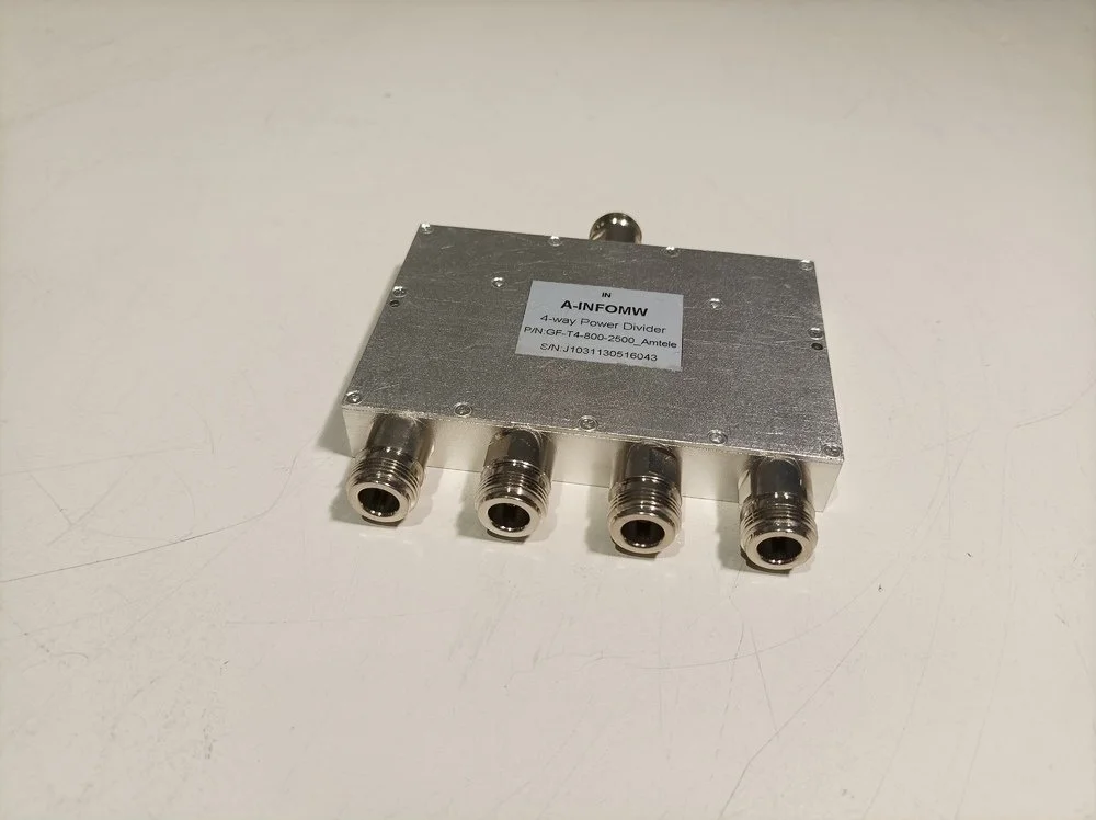 A-INFOMW, 4-WAY POWER DIVIDER, P/N: GF-T4-800-2500_Amtele