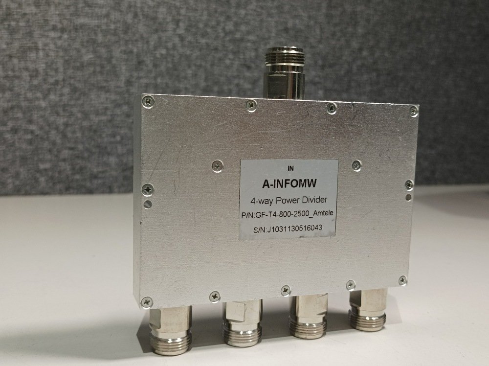 A-INFOMW, 4-WAY POWER DIVIDER, P/N: GF-T4-800-2500_Amtele