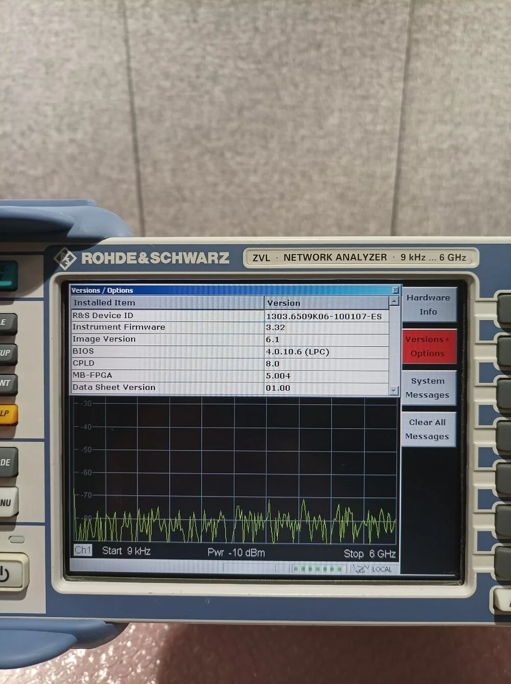 Rohde & Schwarz ZVL6, Vector Network Analyzer, 9 kHz - 6 GHz #