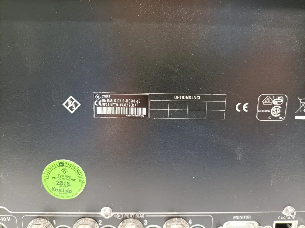 Rohde & Schwarz ZVB8, Vector Network Analyzer, 300 kHz-8 GHz, 4-port #