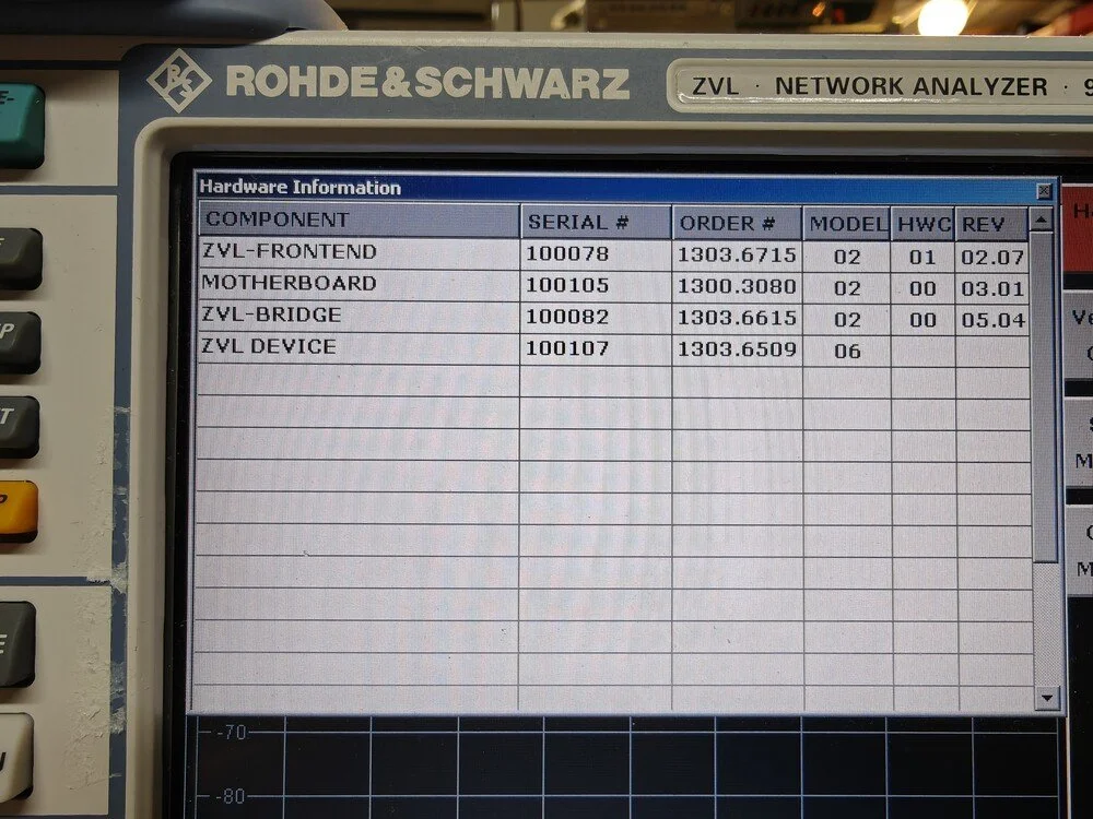 Rohde & Schwarz ZVL6, Vector Network Analyzer, 9 kHz - 6 GHz #