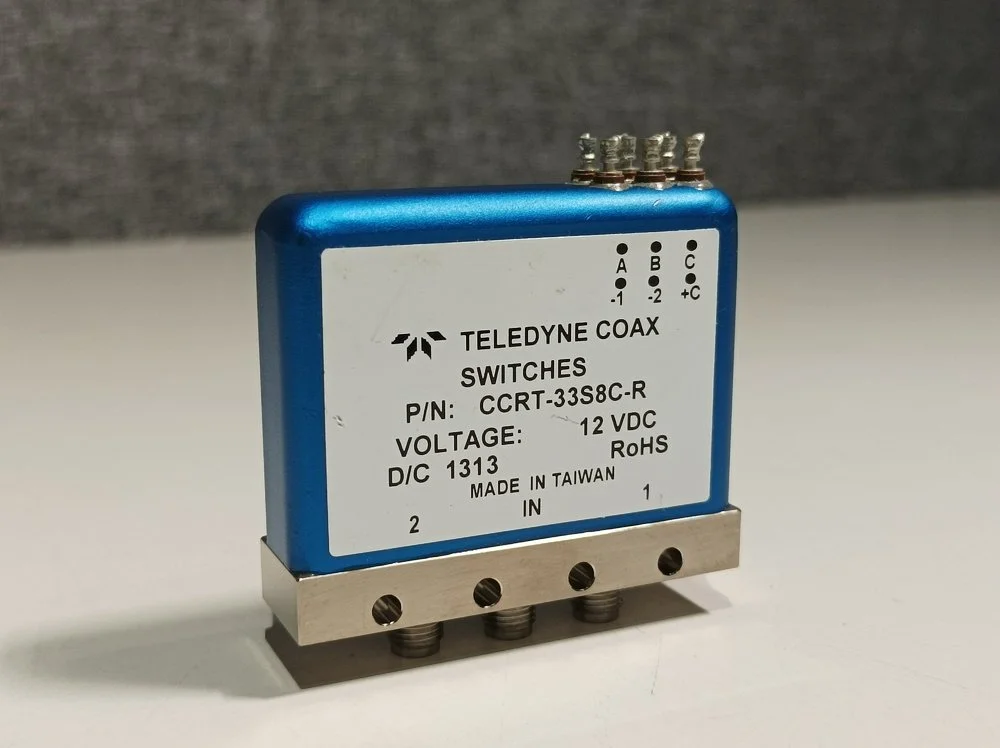 Teledyne CCRT-33S8C-R, Coax Switch, 12 VDC, D/C 1313 #