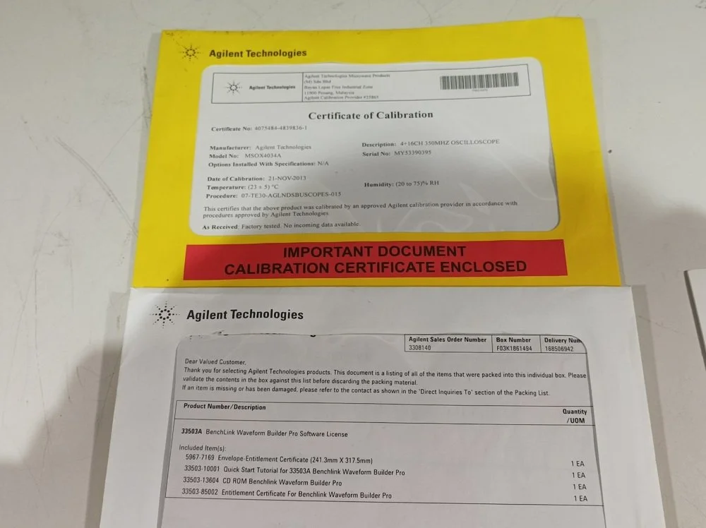 Agilent MSOX4034A, MSO, 350 MHz, 4 plus 16 Digital Channels, w/Options & Accessories #