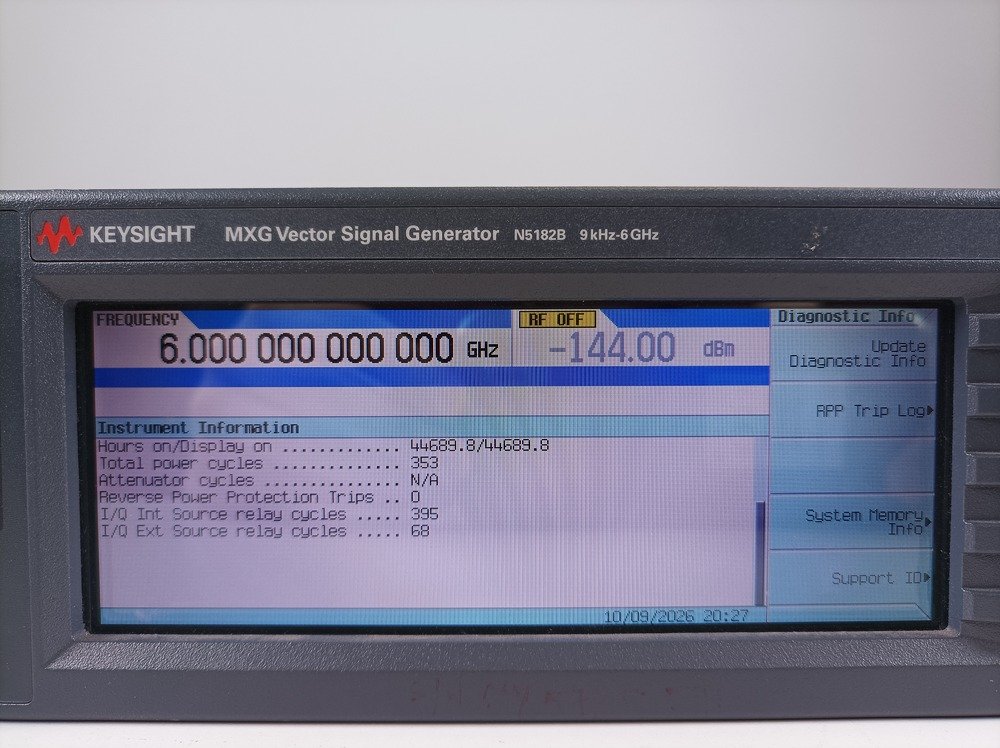 Keysight N5182B, MXG Vector Signal Generator, 9 kHz-6 GHz, loaded with options, OEM Cal. 10/2026 #