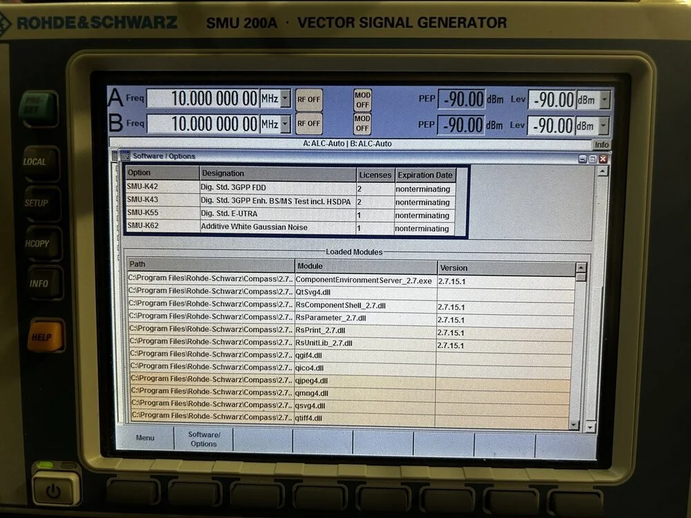 Rohde & Schwarz SMU200A, Vector Signal Generator, 100kHz-3GHz, with Options #