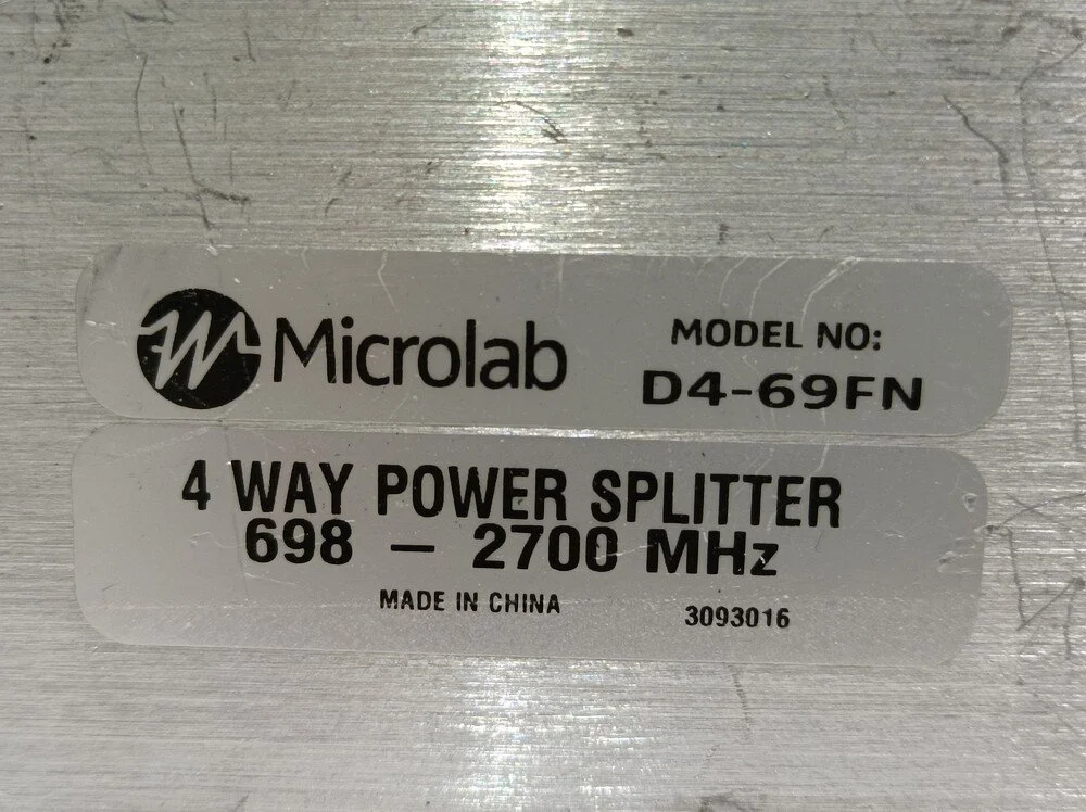 Microlab D4-69FN, 4-Way Power Splitter, 698-2700 MHz #