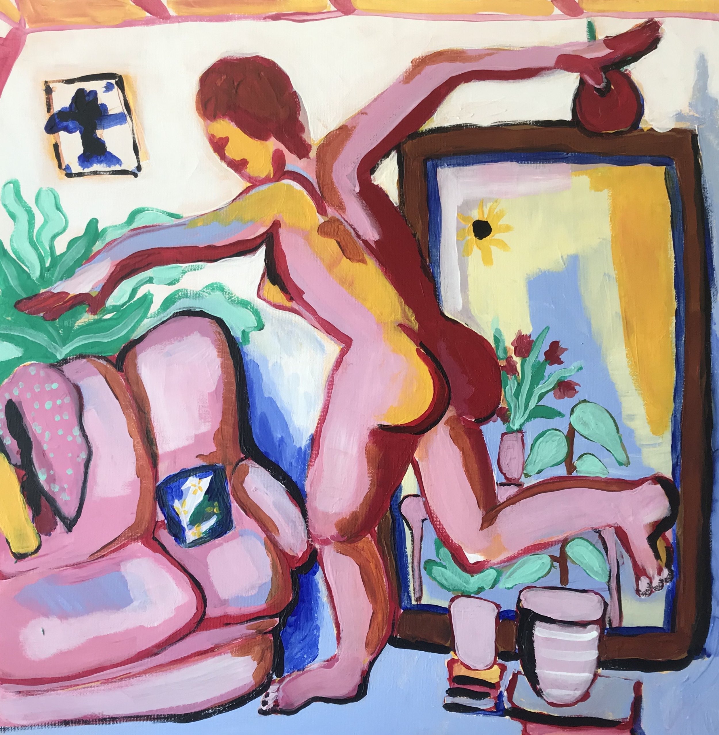 Home, 2020. Acrylics and guache on canvas. 50x50.