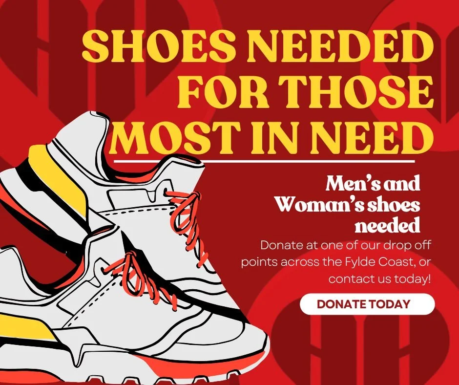 🚨 URGENT APPEAL &ndash; SHOES NEEDED 🚨

Over the winter months, the need for warm, dry shoes has been enormous, and our stock has almost completely run out. ❤️

For many people accessing our weekly outreach, a sturdy pair of shoes can mean staying 