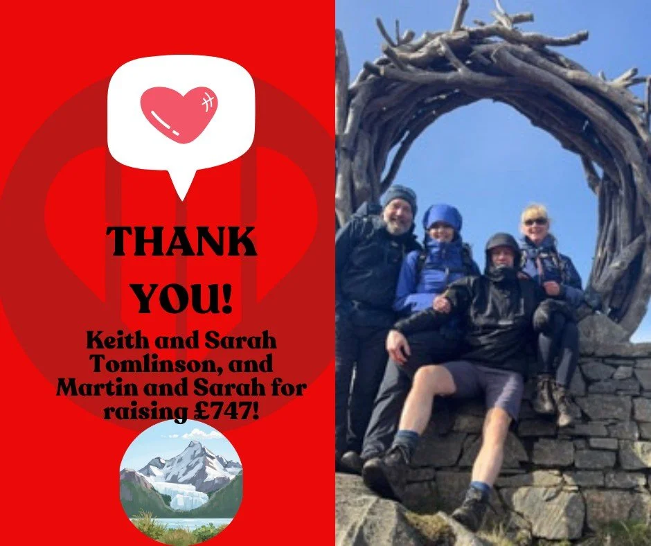 🥾 A Huge Thank You!! What an Incredible Achievement! 🥾

We would like to say a massive thank you to Keith and Sarah Tomlinson, and Martin and Sarah Robinson, who have just completed the Great Glen Way, an incredible 80 miles over 5 days! ❤️

Not on