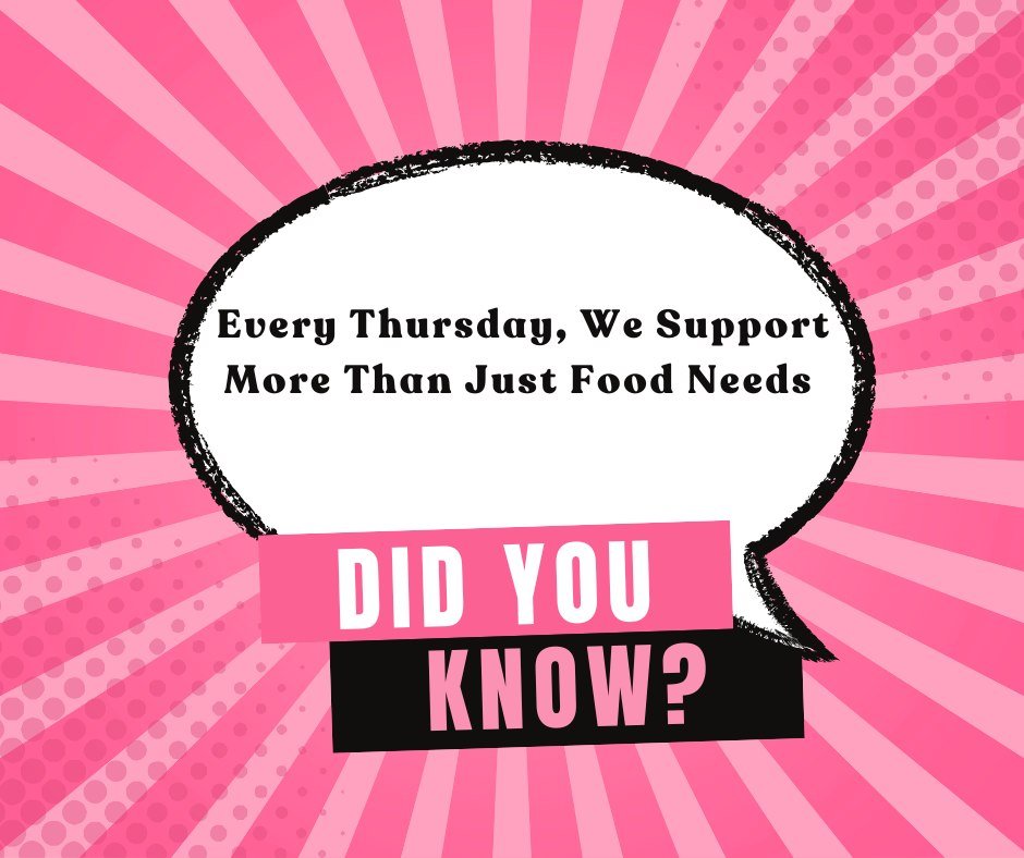 💡 Did You Know? Every Thursday, We Support More Than Just Food Needs 💡

When people think of Helping Hearts Fylde, they often think of food parcels and hot meals. While these are a huge part of what we do, there's so much more happening every Thurs