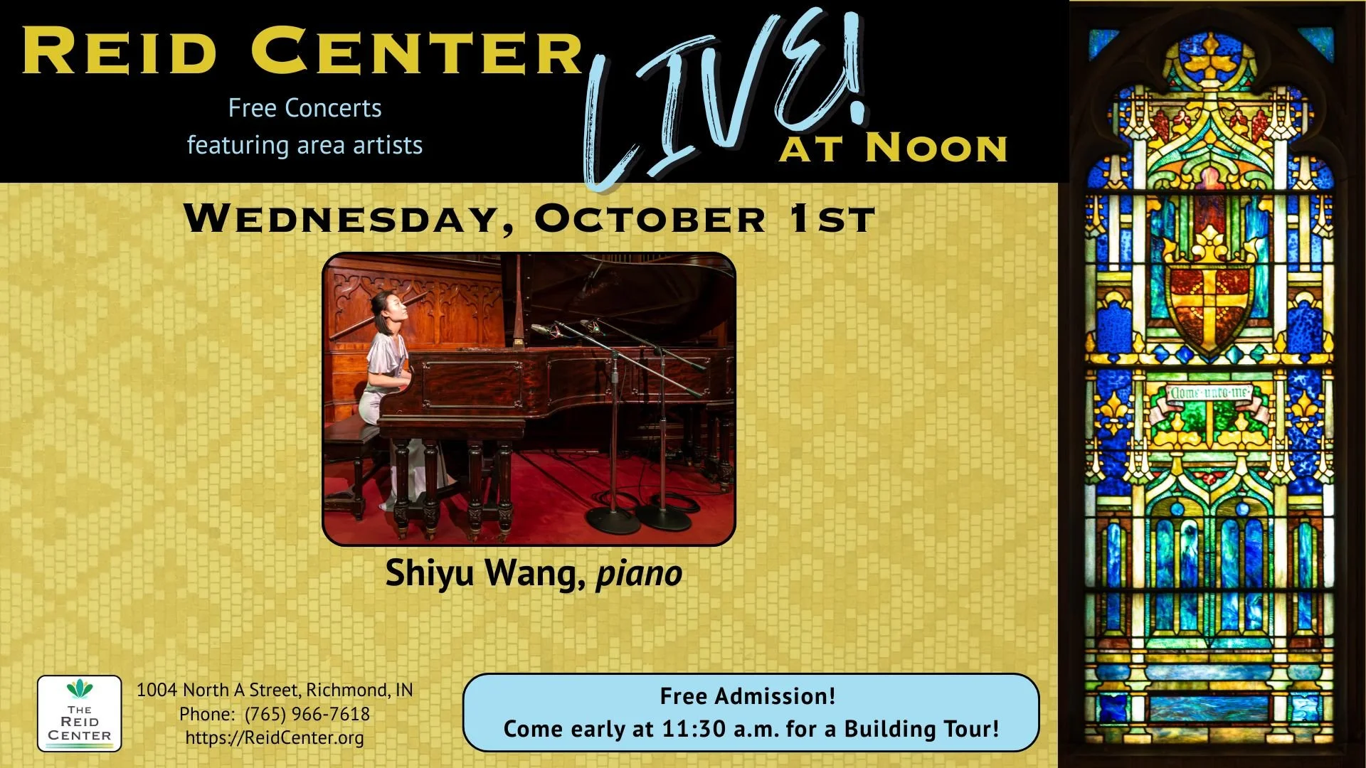 Reid Center LIVE! at Noon: Shiyu Wang, piano
