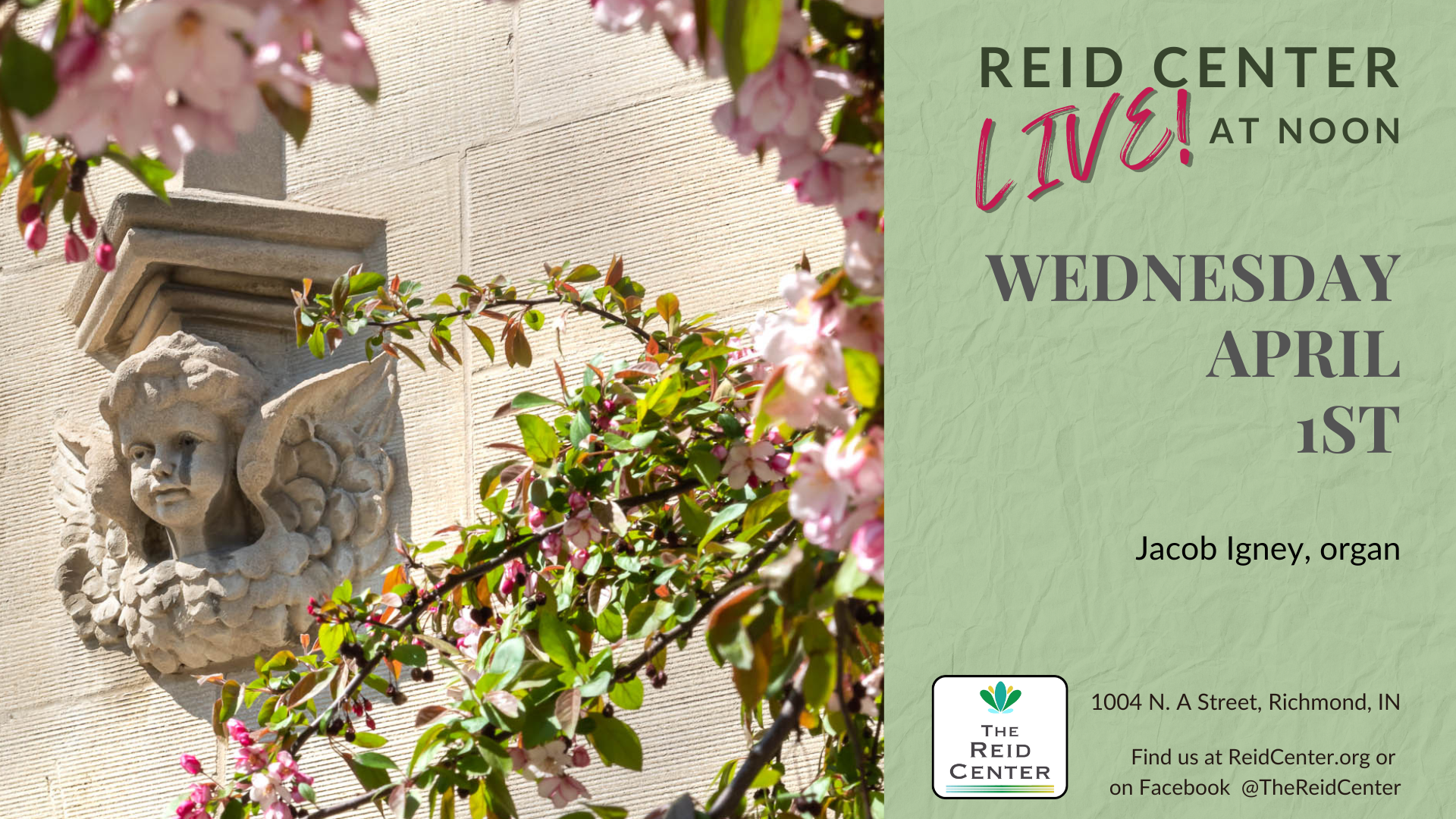 Reid Center LIVE! at Noon: Jacob Igney, organist