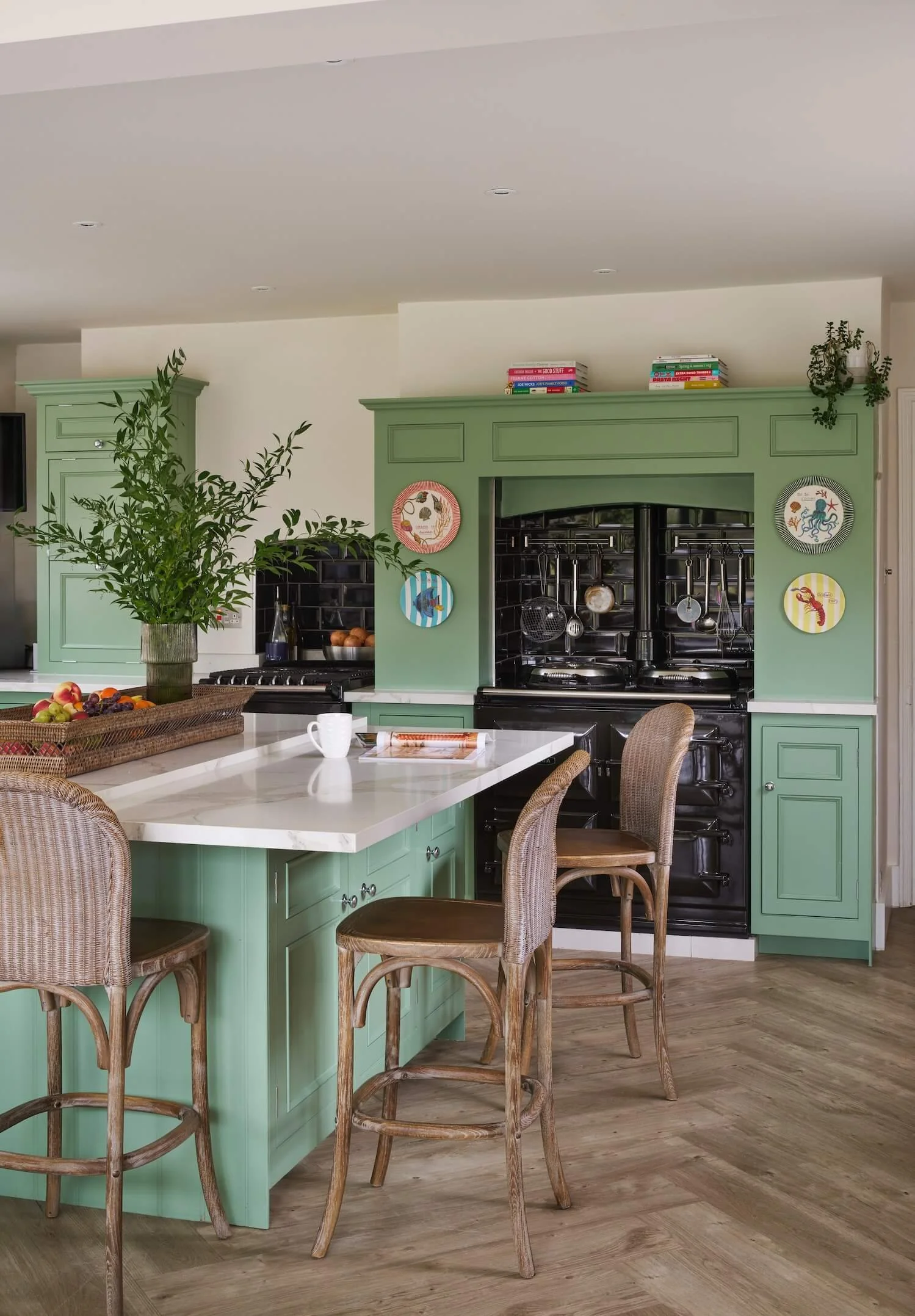 Kitchen with island and Aga