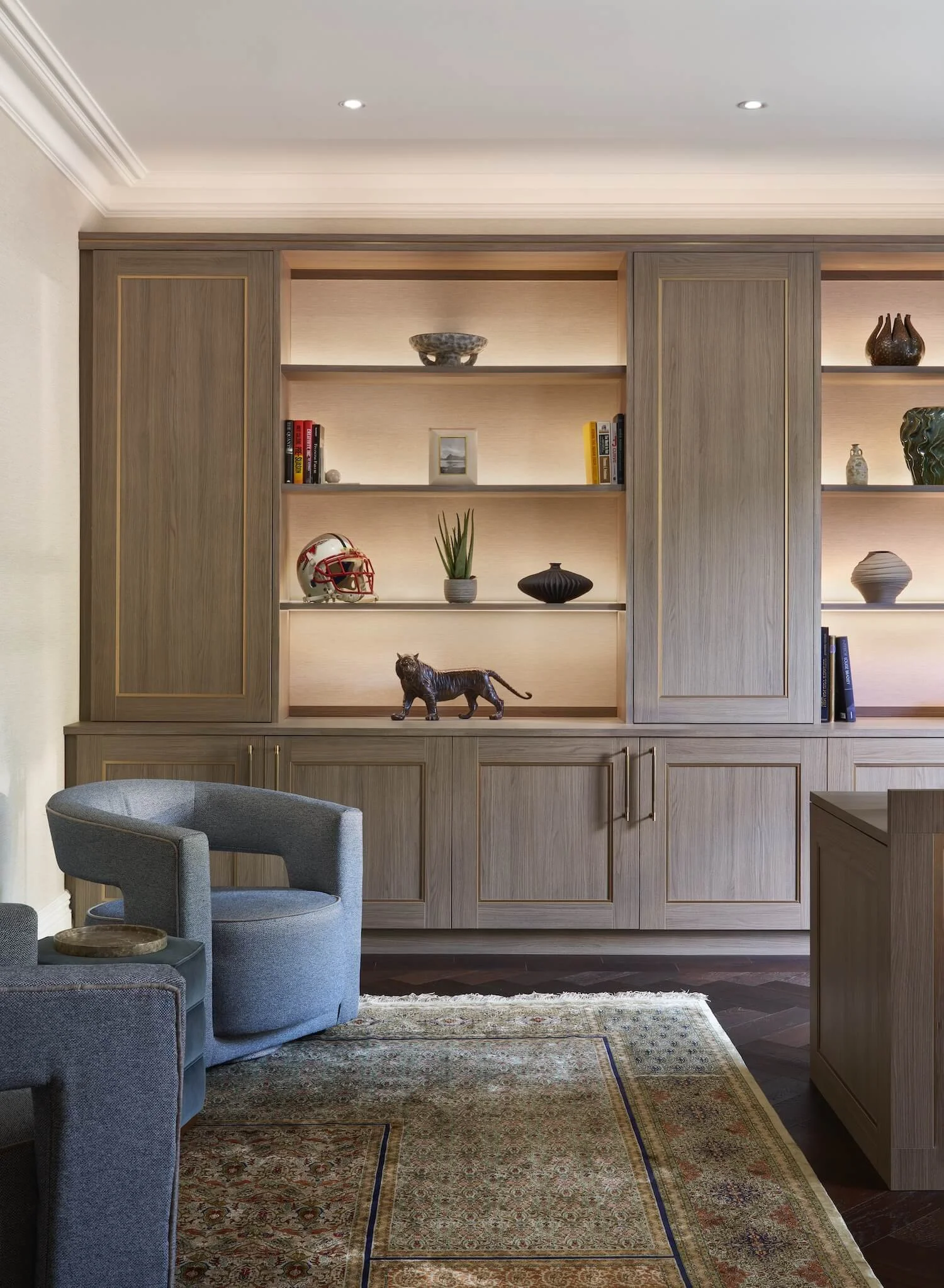 Bespoke storage and inherited rug