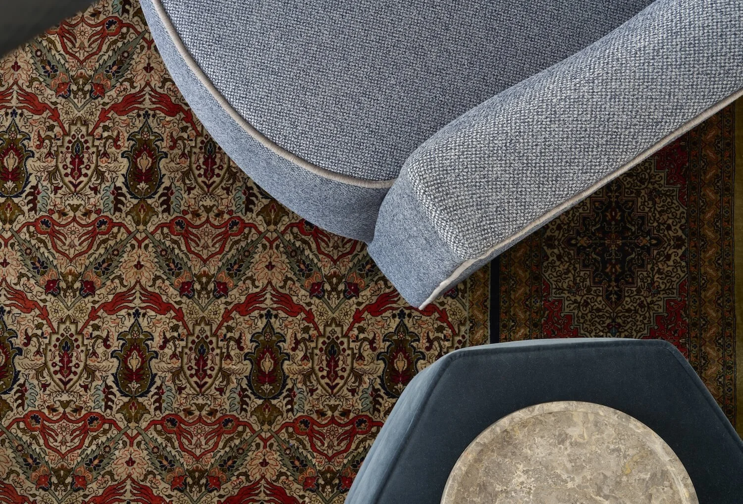 Seating and rug